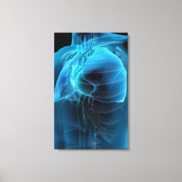 Toile Vue à trois quarts du coeur et des poumons