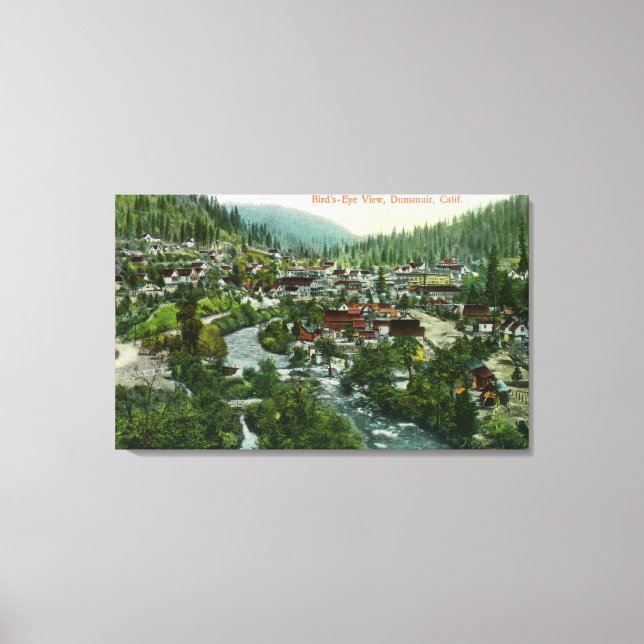 Toile Vue aérienne de CityDunsmuir, CA (Recto)