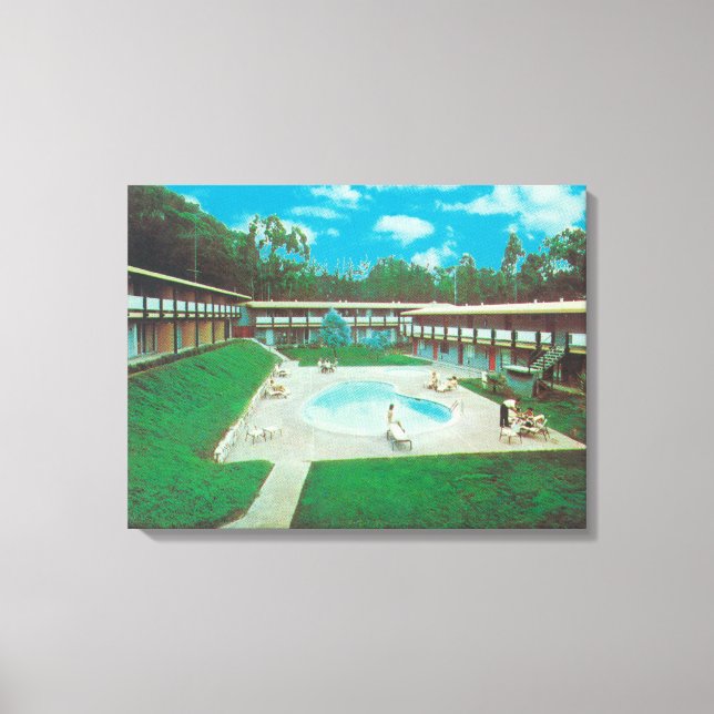 Toile Vue aérienne de la piscine Golden Tee Resort (Recto)