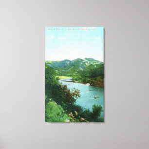 Toile Vue aérienne de la rivière russe au Camp Rose