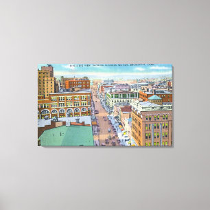 Toile Vue aérienne de la section des affaires de la vill