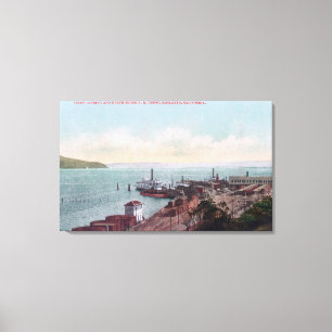 Toile Vue aérienne de l'atterrissage et du nord de ferr