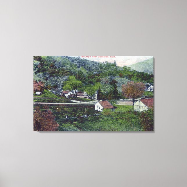 Toile Vue aérienne de McCray's Cloverdale, CA (Recto)