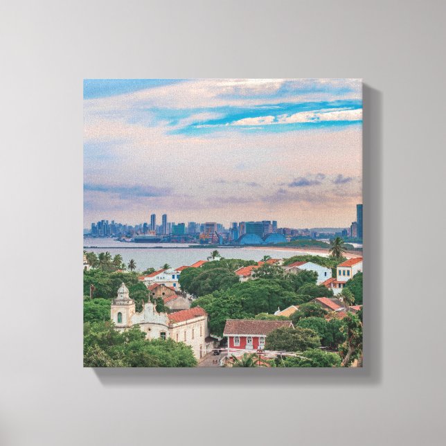 Toile Vue aérienne de Olinda et Recife Pernambuco Brésil (Recto)
