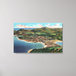Toile Vue aérienne de port et de Cadillac de barre