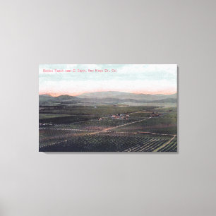 Toile Vue aérienne de ranch de Boston dans le comté de