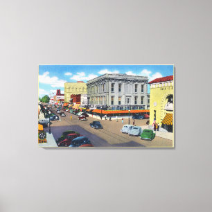 Toile Vue aérienne de rue de D