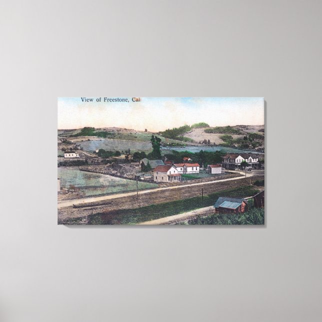 Toile Vue aérienne de TownFreestone, CA (Recto)