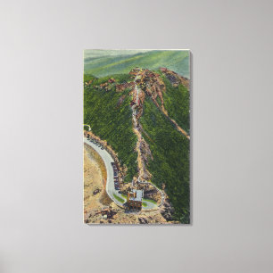 Toile Vue aérienne de traînée d'enroulement, château,