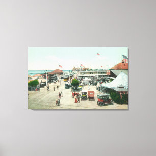 Toile Vue aérienne de ville de tente et de plaza