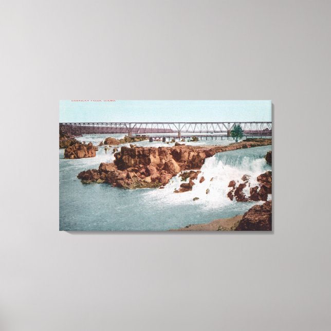 Toile Vue aérienne des chutes et du pont (Recto)