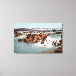Toile Vue aérienne des chutes et du pont