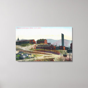 Toile Vue aérienne des mines Anaconda et Neversweat