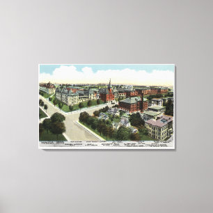 Toile Vue aérienne d'hôpital de ville