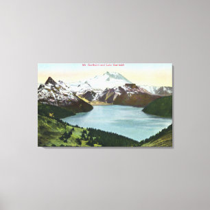 Toile Vue aérienne du lac Garibaldi et du mont Garibald