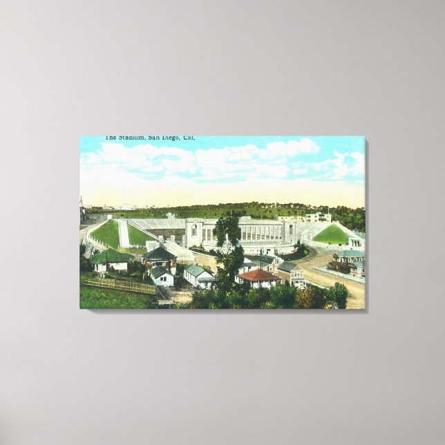 Toile Vue aérienne du stade San Diego, CA (Recto)