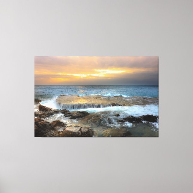 Toile Vue aérienne Photographie de Rocky Shore (Recto)