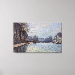 Toile Vue d'Alfred Sisley   du canal St Martin, Paris