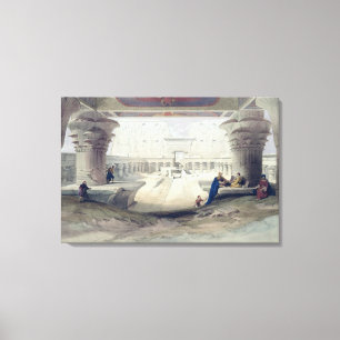 Toile Vue de dessous le portique du temple d'Edfou, vers