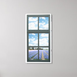 Toile Vue de la fenêtre Faux Floral Hyacinths