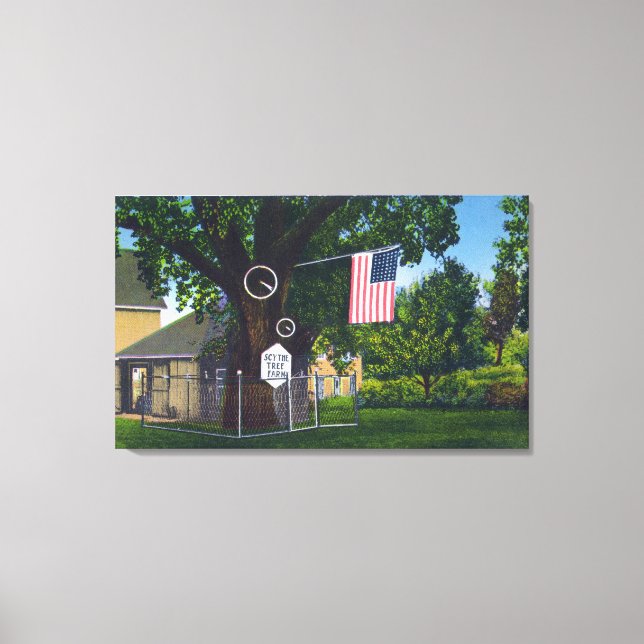 Toile Vue de la ferme historique Scythe Tree (Recto)