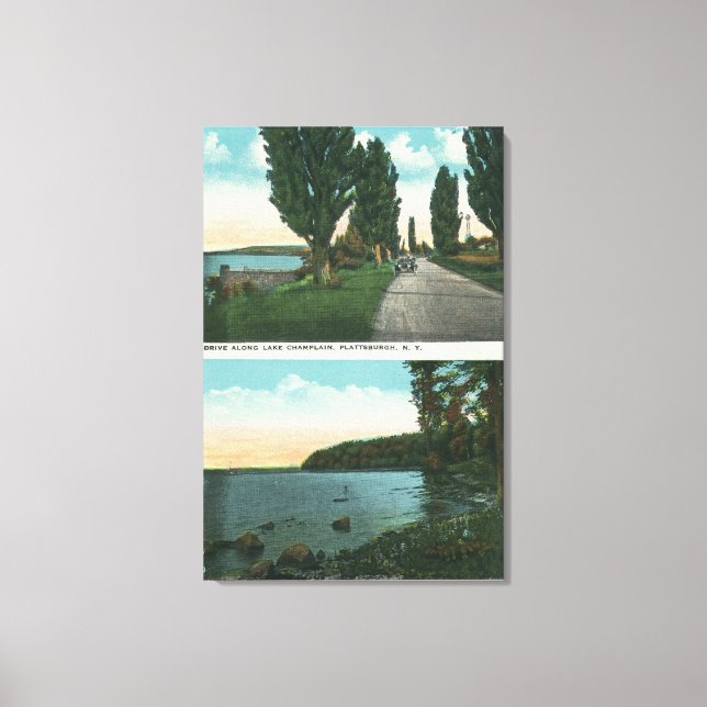 Toile Vue de la promenade du lac Champlain (Recto)