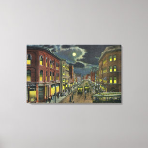 Toile Vue de la rue Lisbonne la nuit