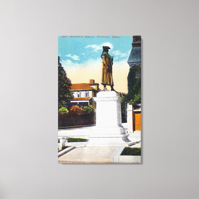 Toile Vue de la statue du général Warren (Recto)