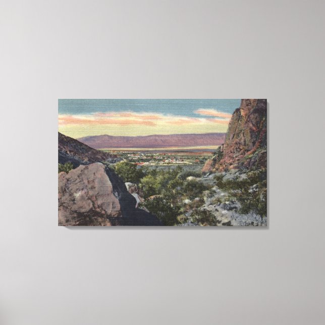 Toile Vue de la ville depuis le canyon de Tahquitz (Recto)