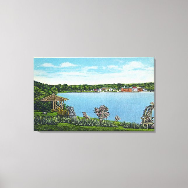 Toile Vue de la ville depuis West Lake Road (Recto)
