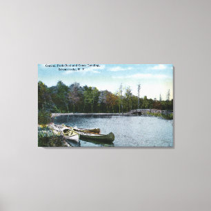 Toile Vue de l'atterrissage de bateau et de canoë de