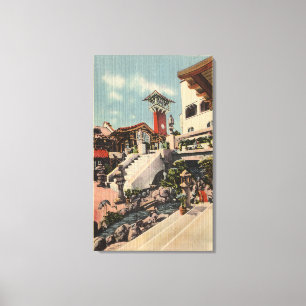 Toile Vue de l'auberge de mission et de la cour