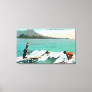 Toile Vue de l'équitation de conseil de surfers, un a d