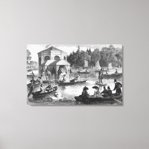 Toile Vue de l'étang de la Cour à Fontainebleau