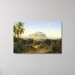 Toile Vue de Palerme avec le bâti Pellegrino