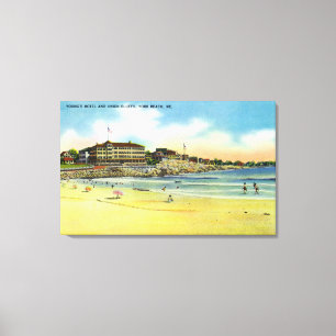Toile Vue de plage de York de l'hôtel et de l'union de
