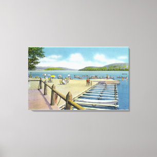 Toile Vue de plage et de pilier de manoir de Scaroon