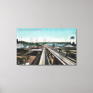Toile Vue de port Ludlow DocksPort Ludlow, WA