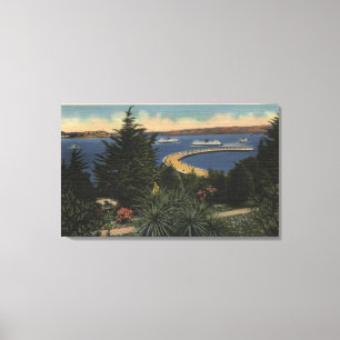 Toile Vue de promenade et de pilier aquatiques de parc