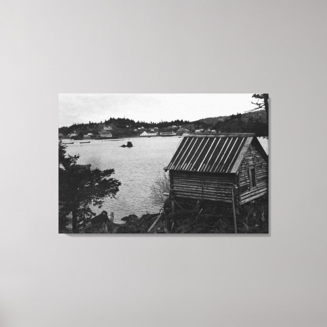 Toile Vue de Seldovia, Alaska depuis l'eau (Recto)