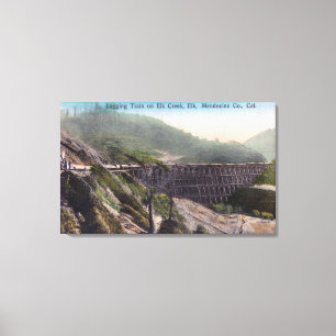 Toile Vue de train de notation d'A au-dessus de pont de