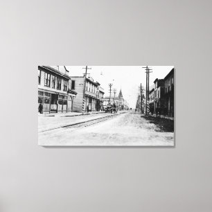 Toile Vue de ville de Skagway, photographie de l'Alaska