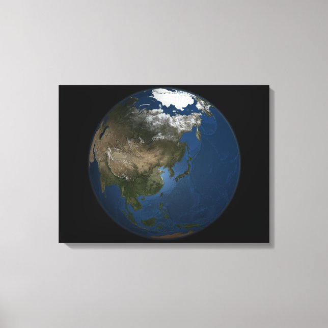 Toile Vue d'ensemble sur l'Asie avec la glace de mer arc (Recto)