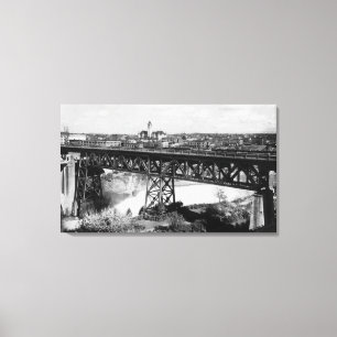 Toile Vue des automnes et du pont de Spokane