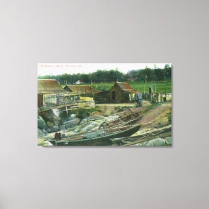 Toile Vue des bateaux sur la plage à Chinatown