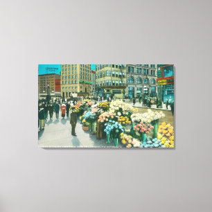 Toile Vue des fournisseurs de fleurs de rue