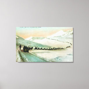 Toile Vue des grimpeurs de sentiers d'hiver