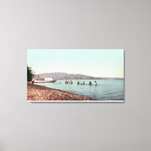Toile Vue des nageurs au lac CoveClear de pirates, CA