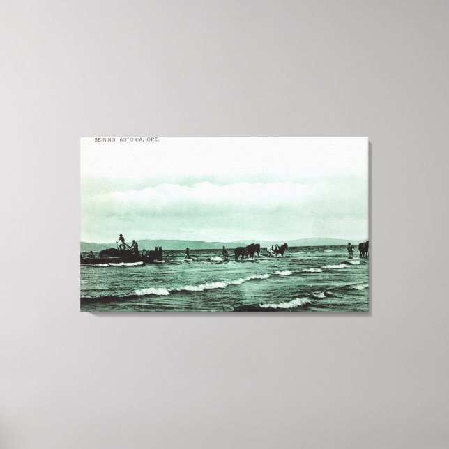 Toile Vue des pêcheurs Pêche de la Seine, Chariots à che (Recto)