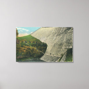 Toile Vue du barrage de réservoir d'Ashokan